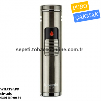 Lubinski 3lü Torch Gunmetal Metal Puro Çakmağı 