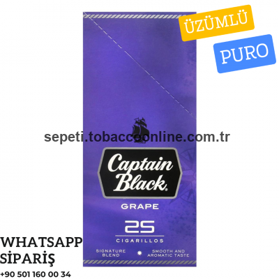 Captain Black Grape (Üzümlü) 25'li Puro Paket Captain Black Grape (Üzümlü) 25'li Puro Paket