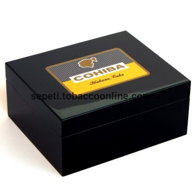 Cohiba Sedir Humidor Puro Kutusu Siyah