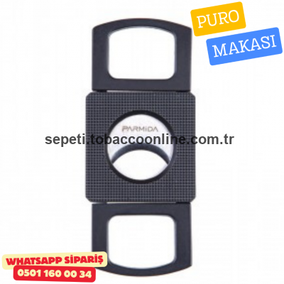 Parmida Siyah Metal Puro Makası – Çift Bıçaklı Profesyonel Kesici