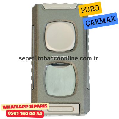 Cohiba Gunmetal Çift Torch Full Fonksiyonlu Puro Çakmak