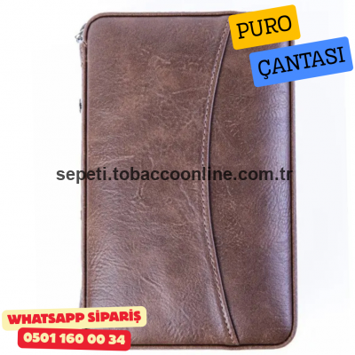 Deri Puro Taşıma Çantası – Kahverengi Seyahat Humidor