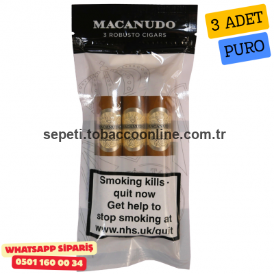 Macanudo Inspirado White Robusto - 3 Purolu Humidor Paket