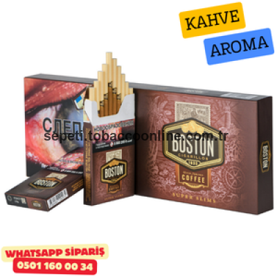 Boston 1630 Black Rich Aroma Coffee - Kısa Slim Sigara 1 Paket