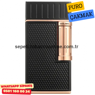 Colibri Julius Siyah-Rose Gold Çift Torch Soft Alevli Puro Çakmağı
