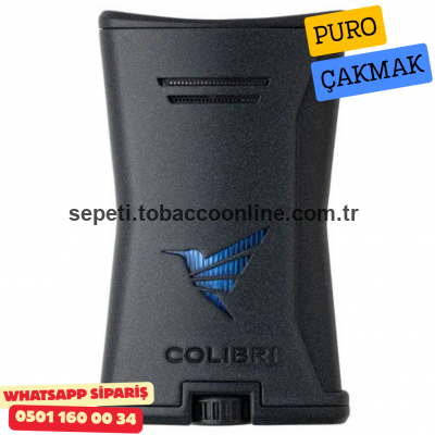 Colibri Slim Siyah Tek Torch Jet Alev Puro Çakmak