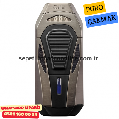 Colibri Boss III Jet Gunmetal 3 Torch Puro Çakmak