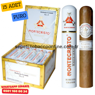 Montecristo White Robusto Grande Tubos 15'li Puro Kutu