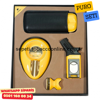 Cohiba Dörtlü Sarı Siyah Puro Seti Cohiba Dörtlü Sarı Siyah Puro Seti
