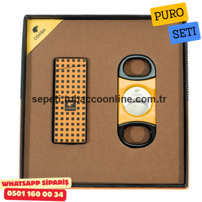 Cohiba İkili Gold Desenli Puro Seti