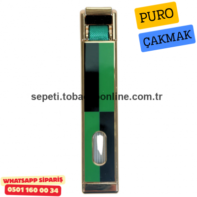 Tek Torch Gold Yeşil Siyah Puro Çakmağı