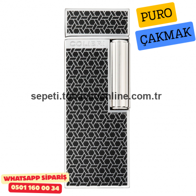 Colibri Krom Desenli Continental Yumuşak Alevli Çakmak