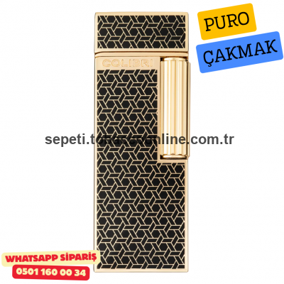 Colibri Altın Desenli Continental Yumuşak Alevli Çakmak