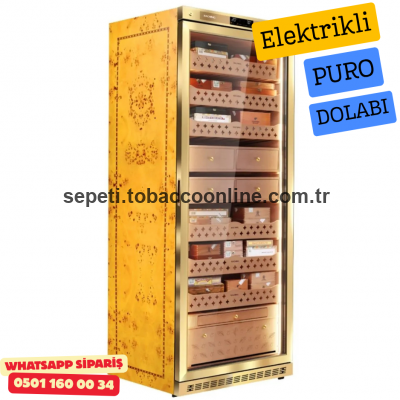 Raching MON5800A Gold Ahşap Profesyonel Elektronik Puro Dolabı