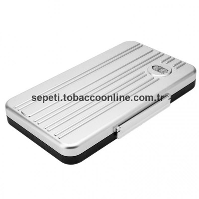 Lubinski Aluminyum Metal Puro Taşıma Çantası Silver 5li Lubinski Aluminyum Metal Puro Taşıma Çantası Silver 5li