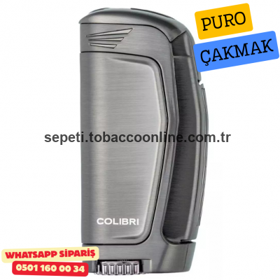 Colibri E3 Üçlü Jet Alevli Puro Çakmağı – Koyu Gri