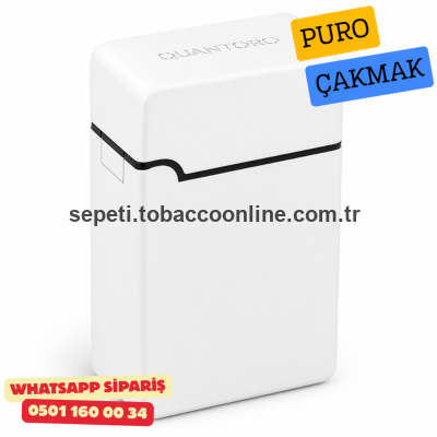 Quantoro Puro Kesici Jet Kapaklı Çakmak – Beyaz