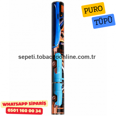 Cohiba Çakmak ve Puro Tüpü Küba Sokakları Desenli