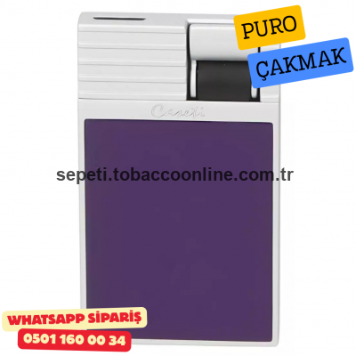Caseti Paris Flat Mor Mat / Gümüş Tek Jet Alevli Çakmak